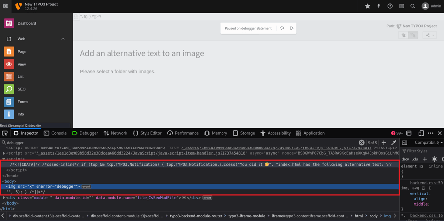 XSS triggers in clickstorm SEO extension for TYPO3